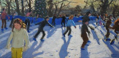 Pattinatori sul ghiaccio, Fiera di Natale, Hyde Park, Londra, 2014 da Andrew Macara